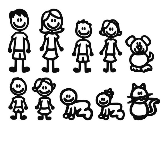 Stick family decals deals