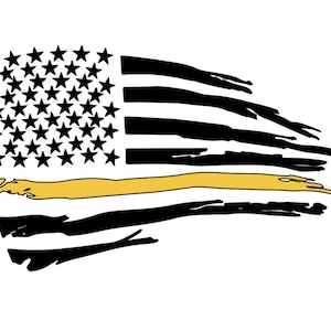 Gold Line Flag Decal