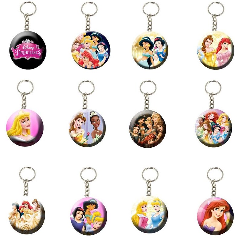 Disney Princess Key Chains 2.25 In. Diameter Party Favors Etsy