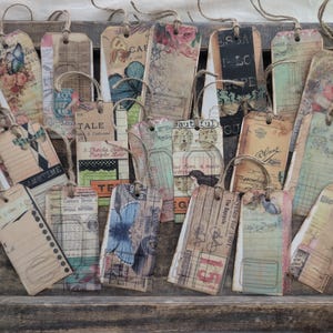 Gift tags, journal tags, bookmarks, junk journal tags, ephemera