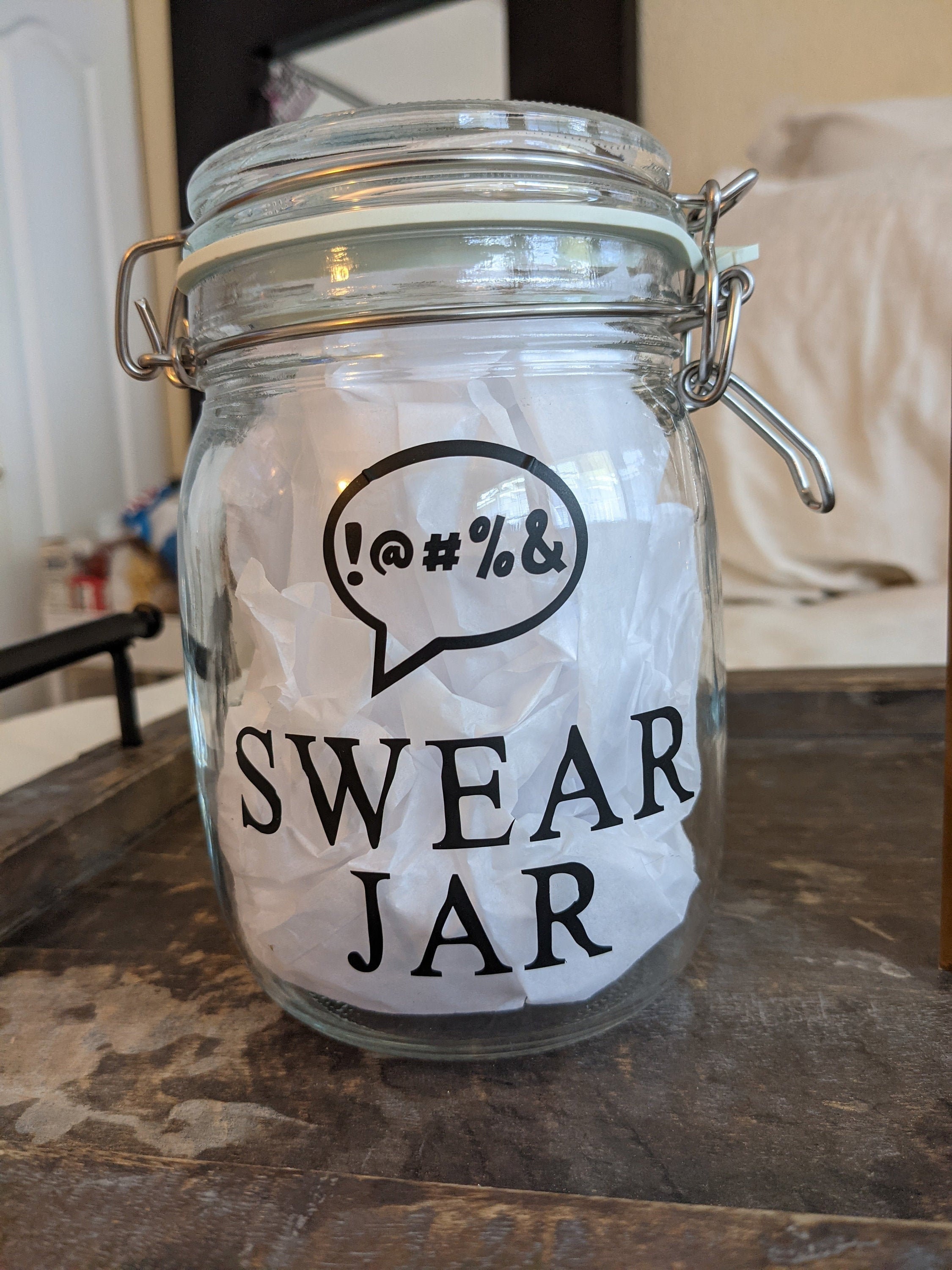 Fun Swear Jar Glass Cup