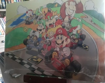 Super Mario Kart (Snes) Box Art Aluminum Print 8x10
