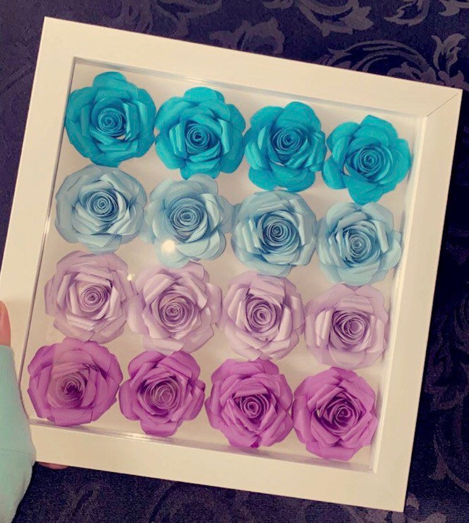 Custom Personalized Framed Paper Flower Wall Art Etsy