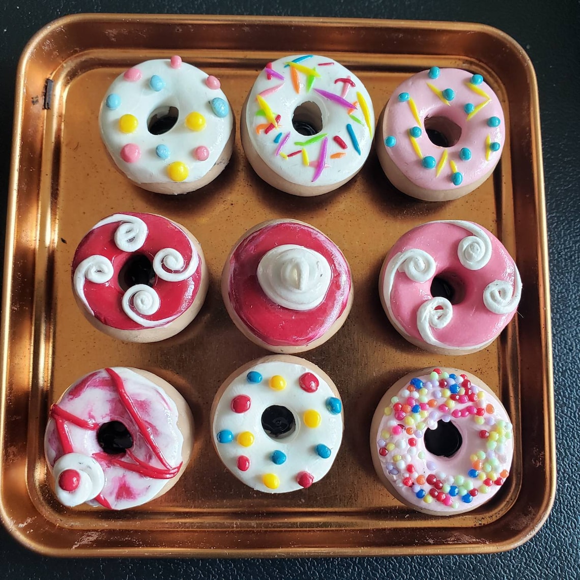 SET OF 4 donut doughnut random colors and styles Etsy