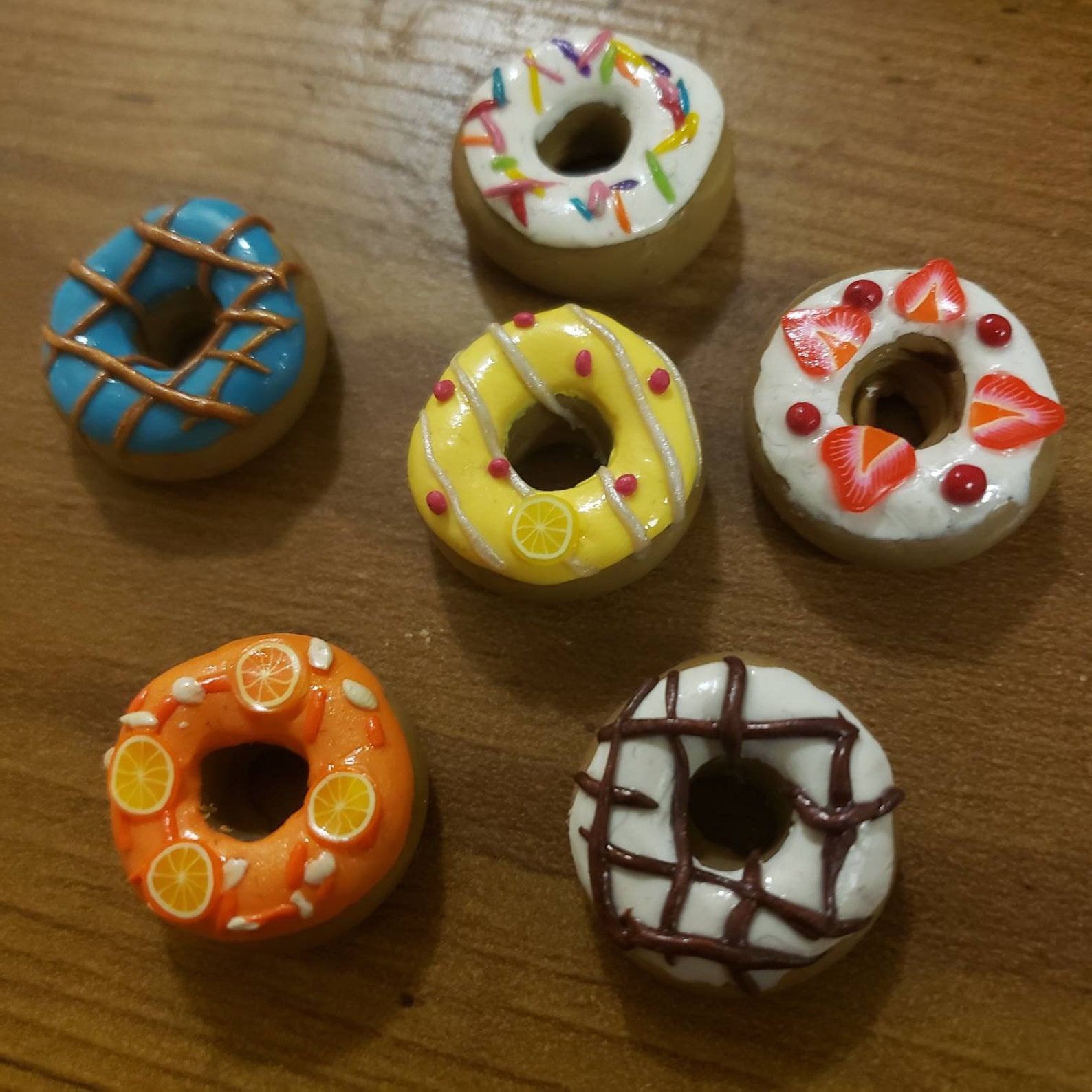 SET OF 4 Donut Doughnut Random Colors and Styles Etsy