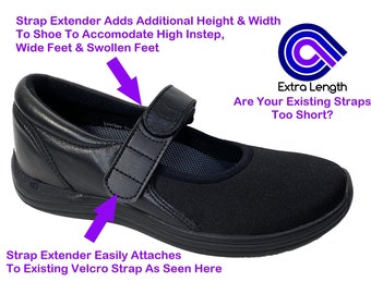 Shoe Straps Extenders Easily Add Length and Width For High Insteps & Wide Shoes! Add Yourself! Made Using Velcro Brand Fastener Material!