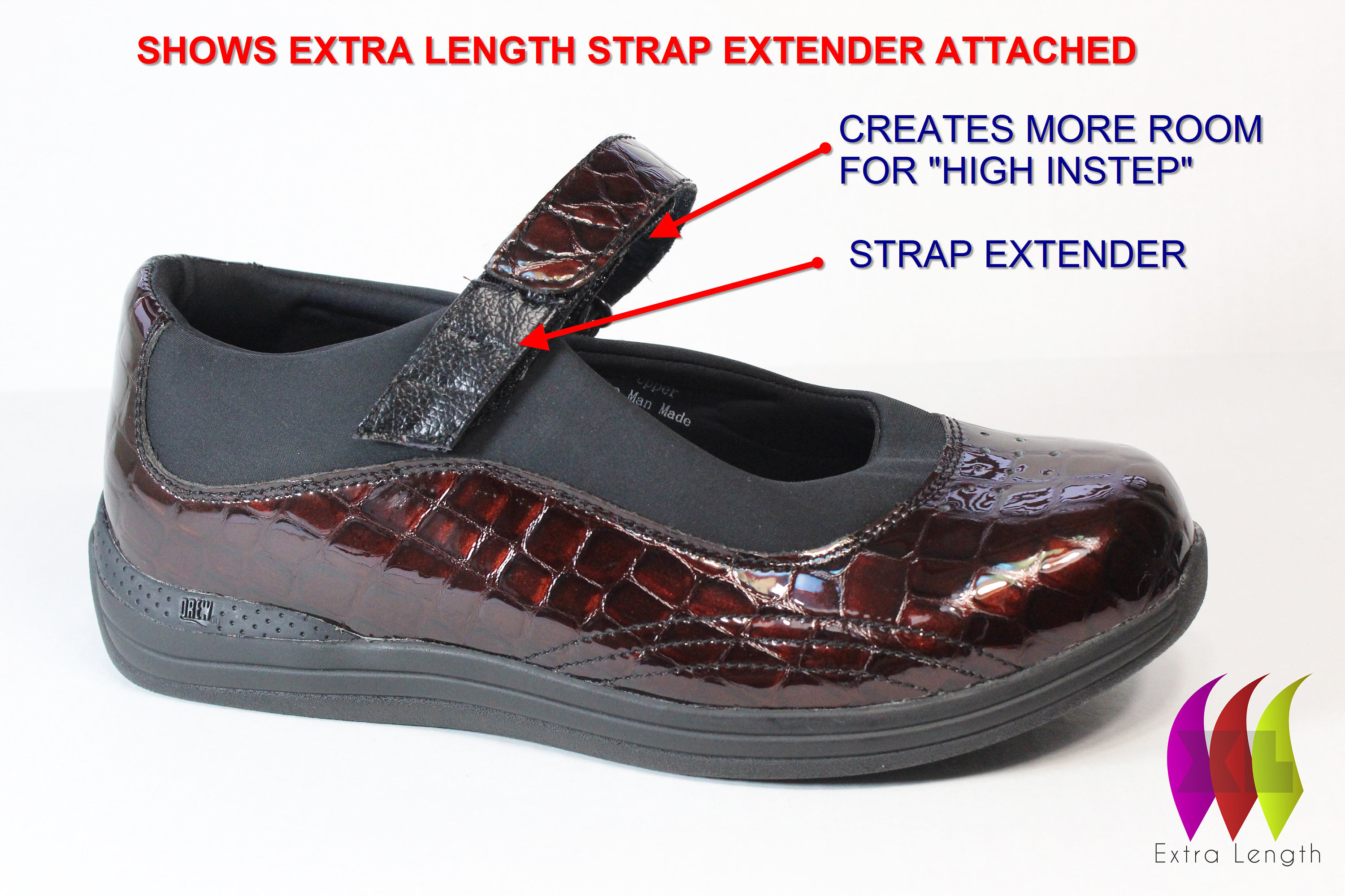 Shoe Straps Extenders Easily Add Length and Width for High Insteps & Wide Shoes! Add Yourself! Made Using Velcro Brand Fastener Material!