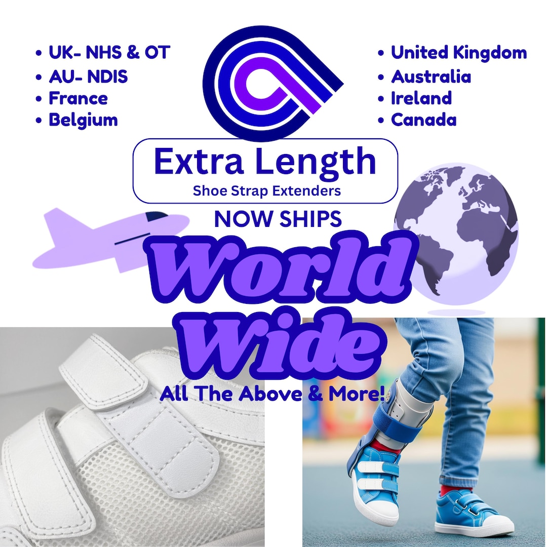 Shoe Straps Extenders Easily Adds Length to Velcro Shoes-ships ...