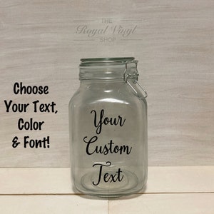 2 Quart Custom Text Locking Sealed Lid Jar Personalized Custom Tip Fund Jar, Anniversary, Engagement Gift, Graduation Gift Idea