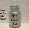 32oz 1 Qt Dollar Coin Money Slot Lid Glass Mason Jar Custom Vinyl Text ...