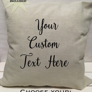 Personalized 18&quot; Beige Tan Customizable Stuffed Throw Pillow Custom Birthday, House Warming, Wedding Bridal Shower Gift, Graduation Gift