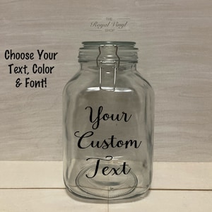 1 Gallon Custom Text Jar, Locking Sealed Lid. Personalized Custom Anniversary, Wedding Gift, Date Night Idea, Fund Tips, Dog / Cat Treats