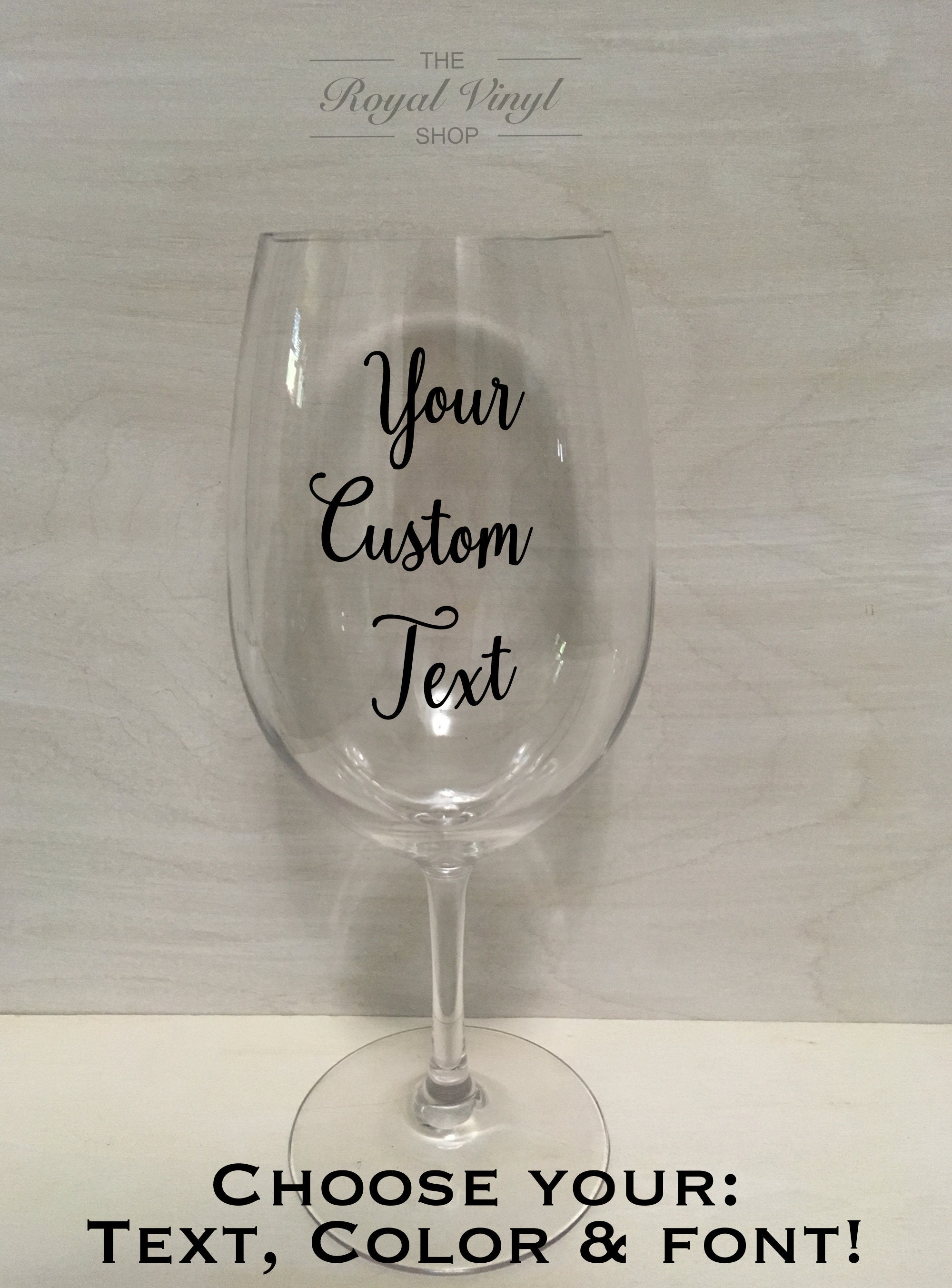 21oz Customizable Indoor Outdoor Acrylic Plastic Wine Glass Gift, Birthday, House Warming, Wedding, Graduation, Easter Gift Idea