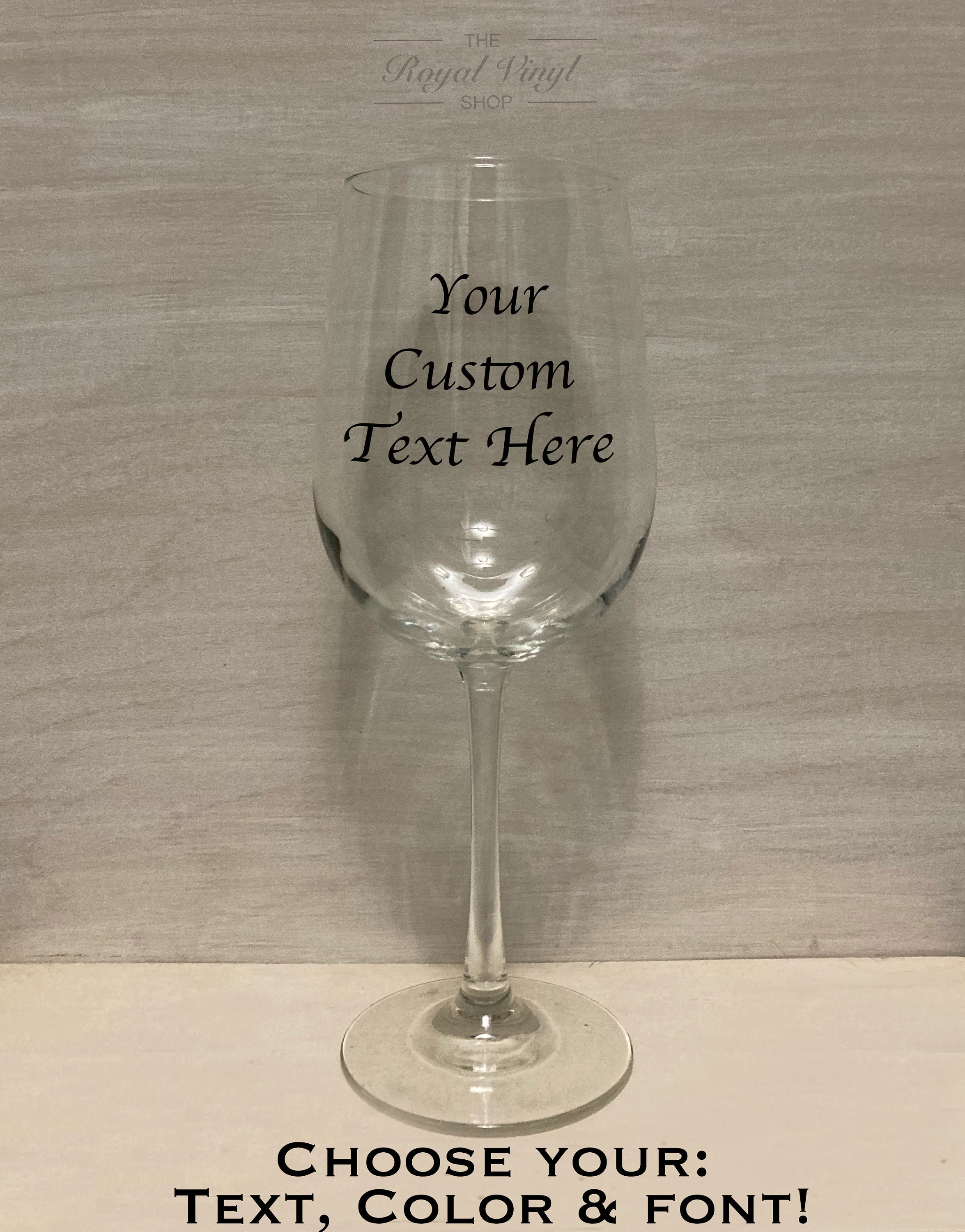 18oz Customizable White Wine Glass. Personalized Birthday, Engagement, Anniversary, Wedding, Bridal Shower, Graduation, Easter Gift Idea