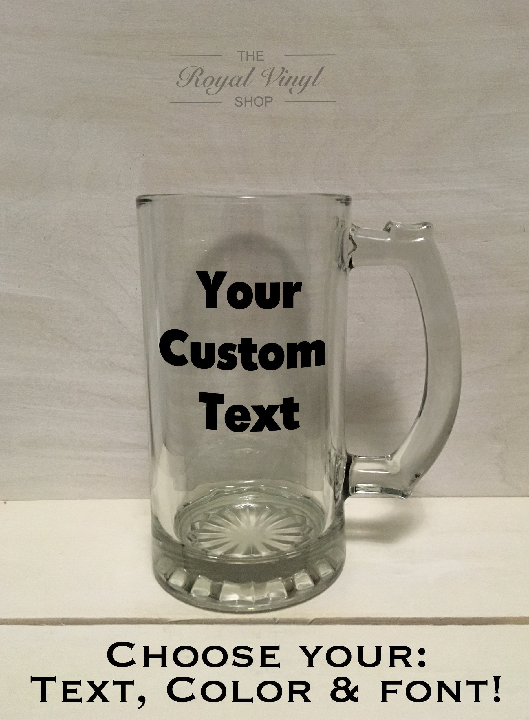 16oz Custom Beer Mug. Personalized Gift For Him - Anniversary, Birthday, Engagement, Wedding, Graduation, Easter Gift, Bachelor Favor