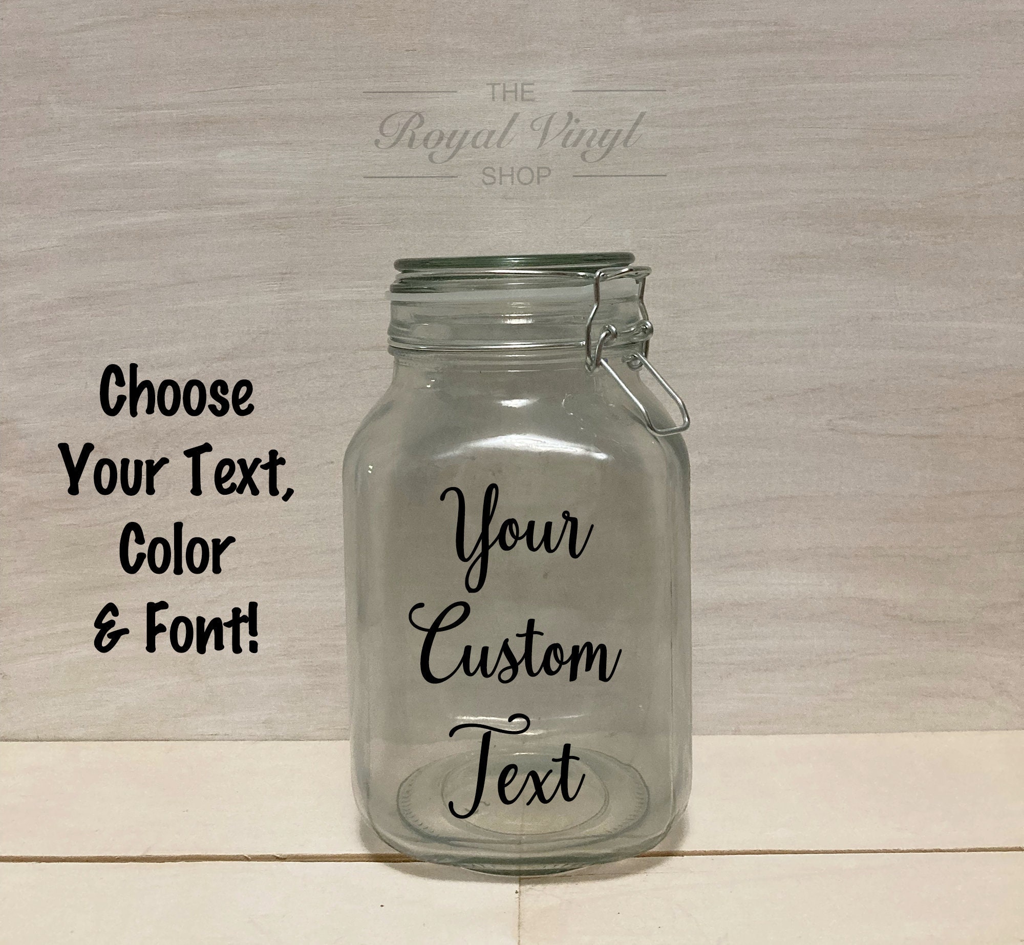 2 Quart Custom Text Locking Sealed Lid Jar Personalized Custom Tip Fund Jar, Anniversary Gift, Graduation Gift, Easter Gift Idea
