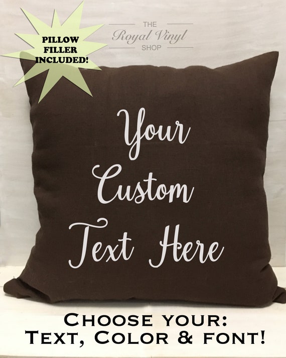 20x20 Brown Customizable Throw Pillow Stuffing Personalize Etsy