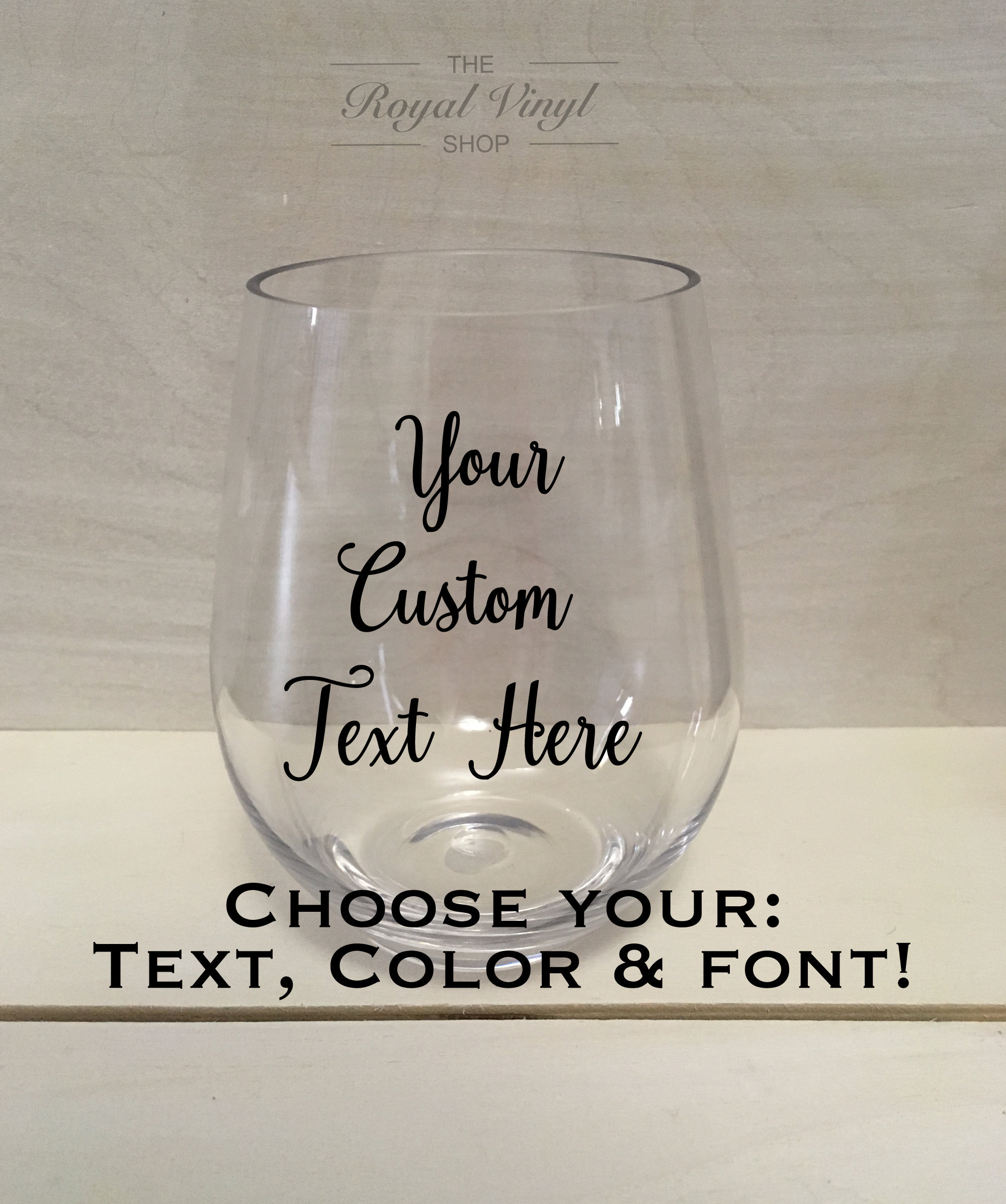 20oz Customizable Indoor Outdoor Stemless Acrylic Plastic Wine Glass. Personalized Birthday, Anniversary, Easter Gift Idea, Beach House