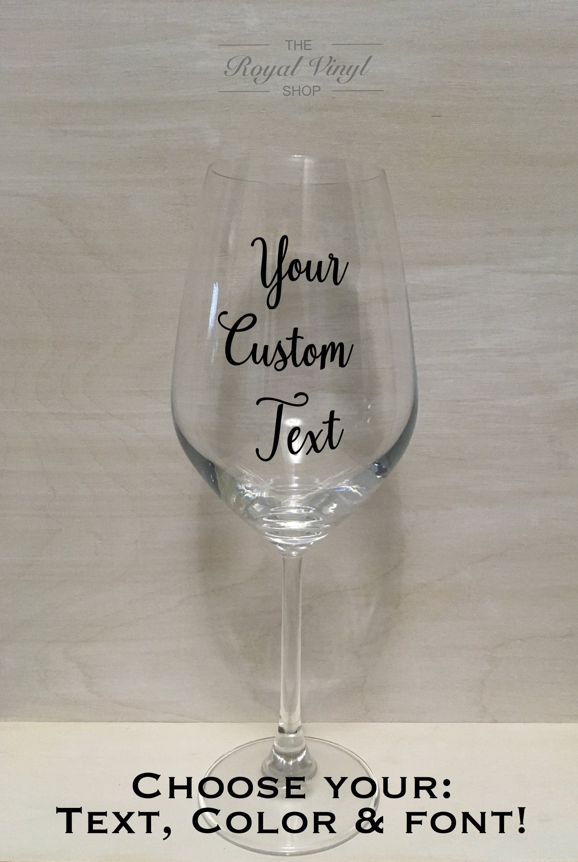 17oz Customizable Red Wine Glass Personalized Custom Text. Birthday, Wedding, Engagement, Anniversary, House Warming, Easter Gift Idea