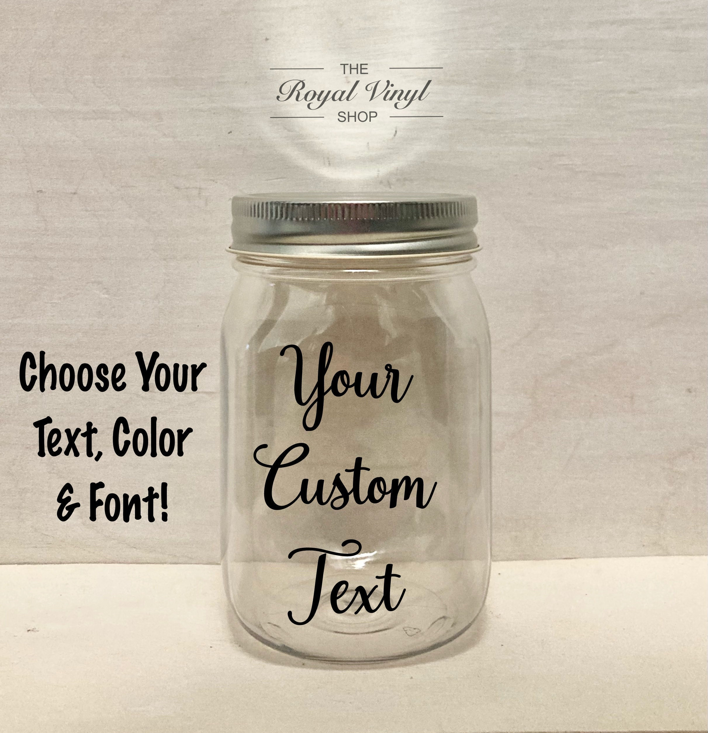 16oz PLASTIC Custom Text Sealing Mason Jar + Lid. Personalized & Customized Birthday, Easter Gift Idea, Date Night Jar, Money Tip Fund Jar