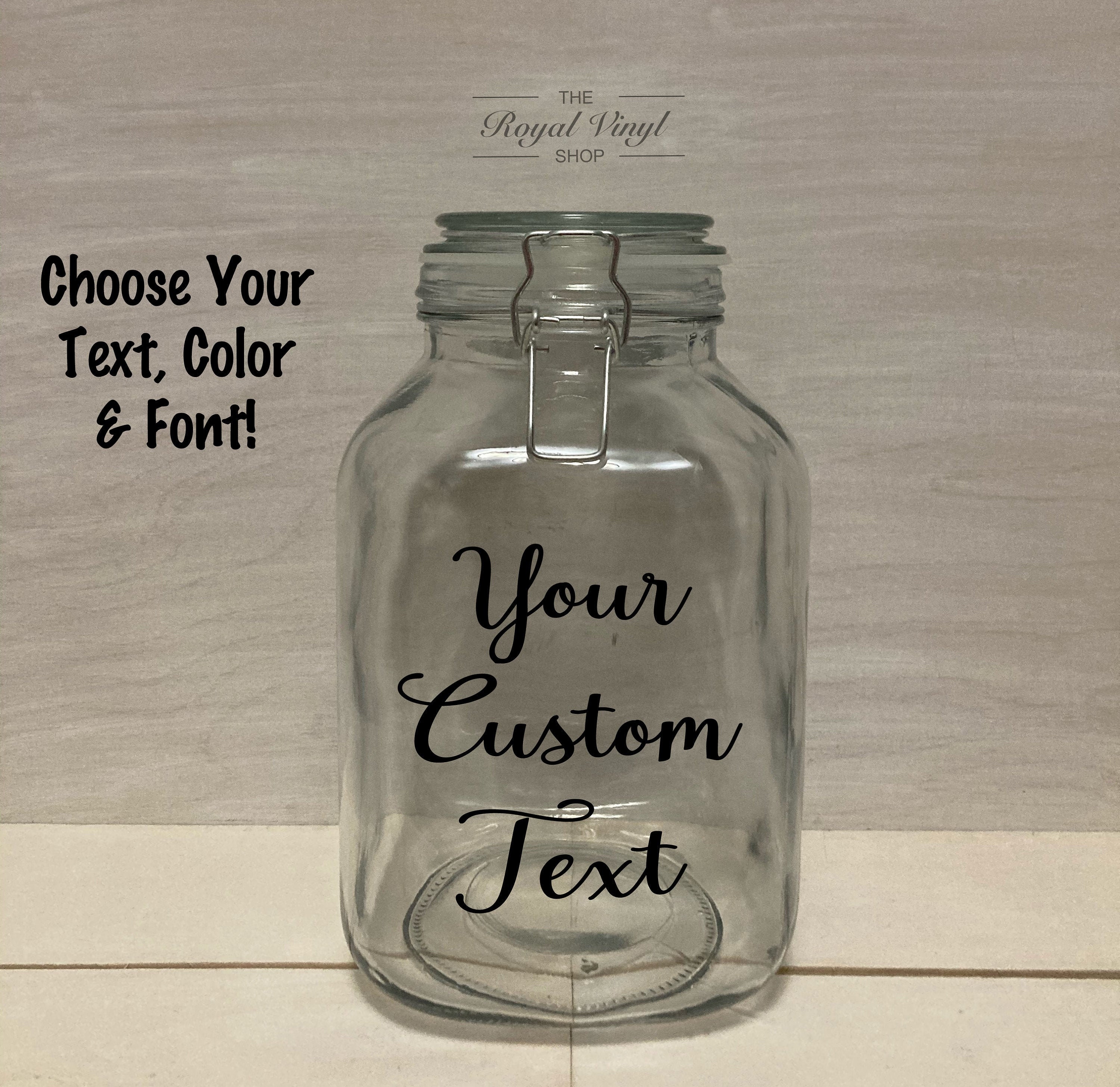 1 Gallon Custom Text Jar, Locking Sealed Lid. Personalized Custom Anniversary, Wedding Gift, Date Night Idea, Fund Tips, Easter Gift Idea