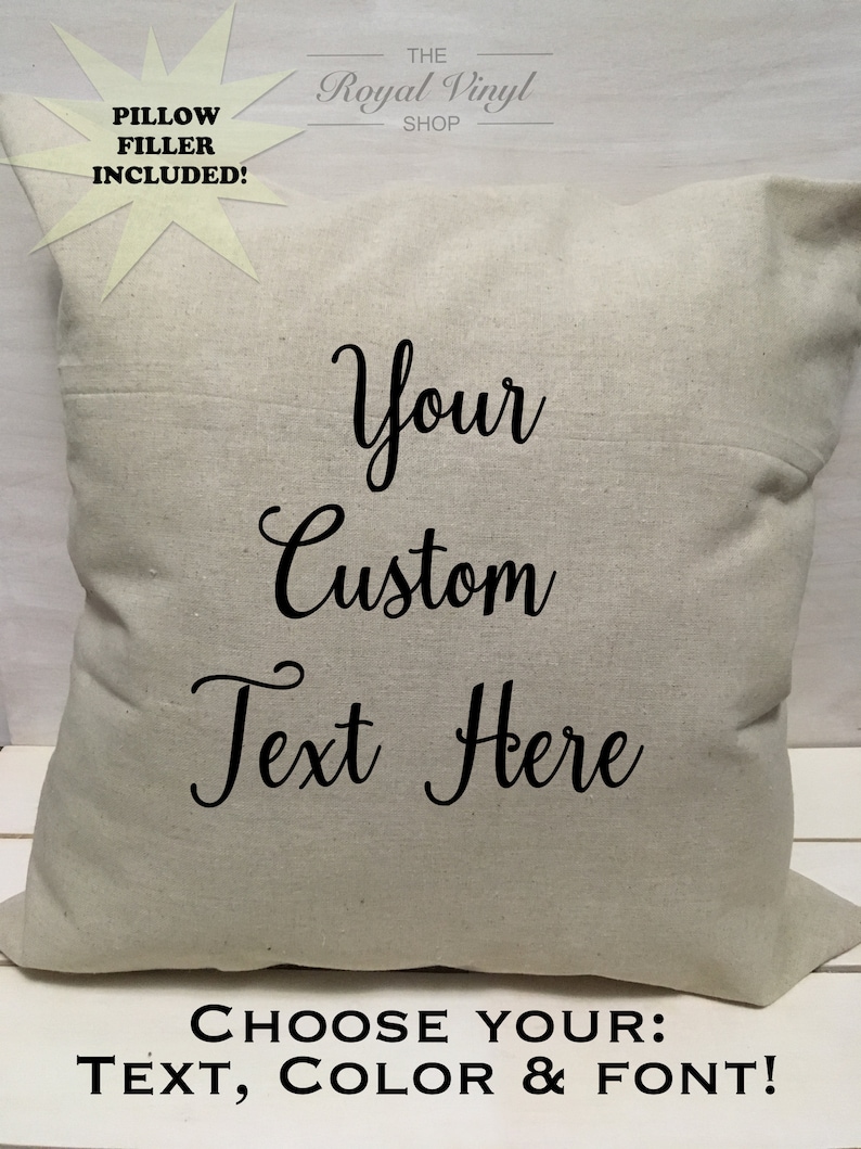 Personalized 18 Beige Tan Customizable Stuffed Throw Pillow Custom Birthday, House Warming, Wedding BridalShower Gift, Mother's Day Idea image 1