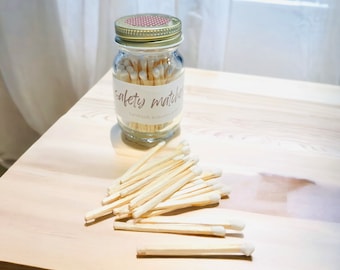 Safety Matches Mini Glass Mason Jar Elegant Candle Match Striker Gift Ready Favor Table Decor Candle Lover Accessory Housewarming Gift