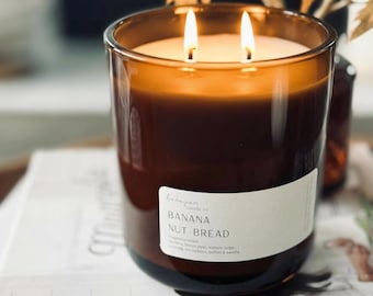 Banana Nut Bread Candle Bakery Scented Soy Fragrance Candle Banana Bread Gift Fall Candle Housewarming Gift Kitchen Rustic Decor For Home