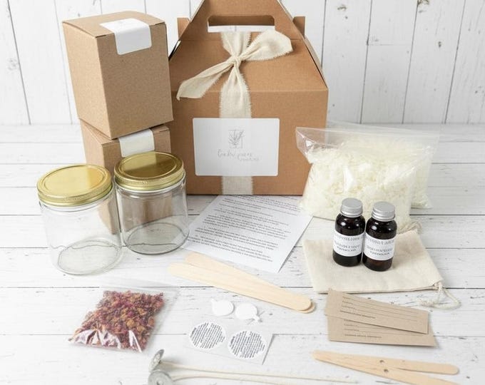 Luxury Candle Making Kit | DIY Date Night Activity | Coconut Soy Candle Kit | Gift for Couples | Girls Night | Make 2 Candles