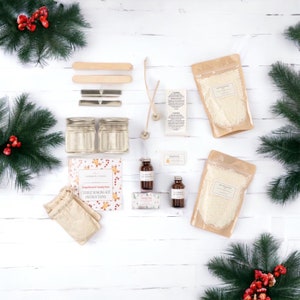 Kit para fazer velas de Natal | Kit para fazer velas de soja com velas de gengibre e doces | Artesanato DIY | Ideia para presente de Natal | Fabricação de velas