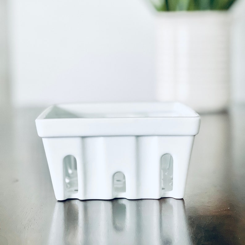 Ceramic Berry Basket White Berry Basket Fruit Basket Etsy