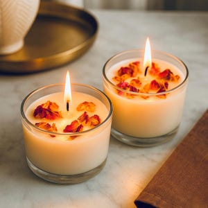 DIY Candle Making Kit: Rose Botanical Design, Coconut Soy Wax, Team Building Event, Corporate Gifting, Crafting Set for Candles