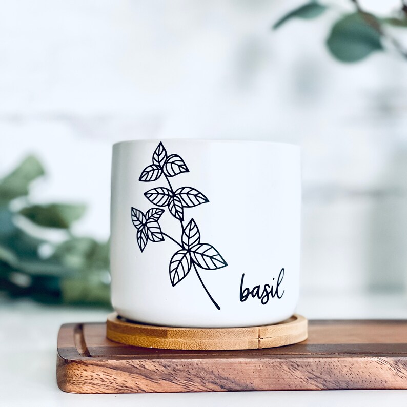 Ceramic Herb Pot Large Garden Ceramic Herb Pot Gift for Her Etsy