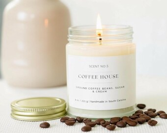 Coffee Scented Candle, Coffee House Candle, Espresso Candle, Coffee Lover Gift, Coconut Soy Candle, Cozy Home Fragrance, 9 oz