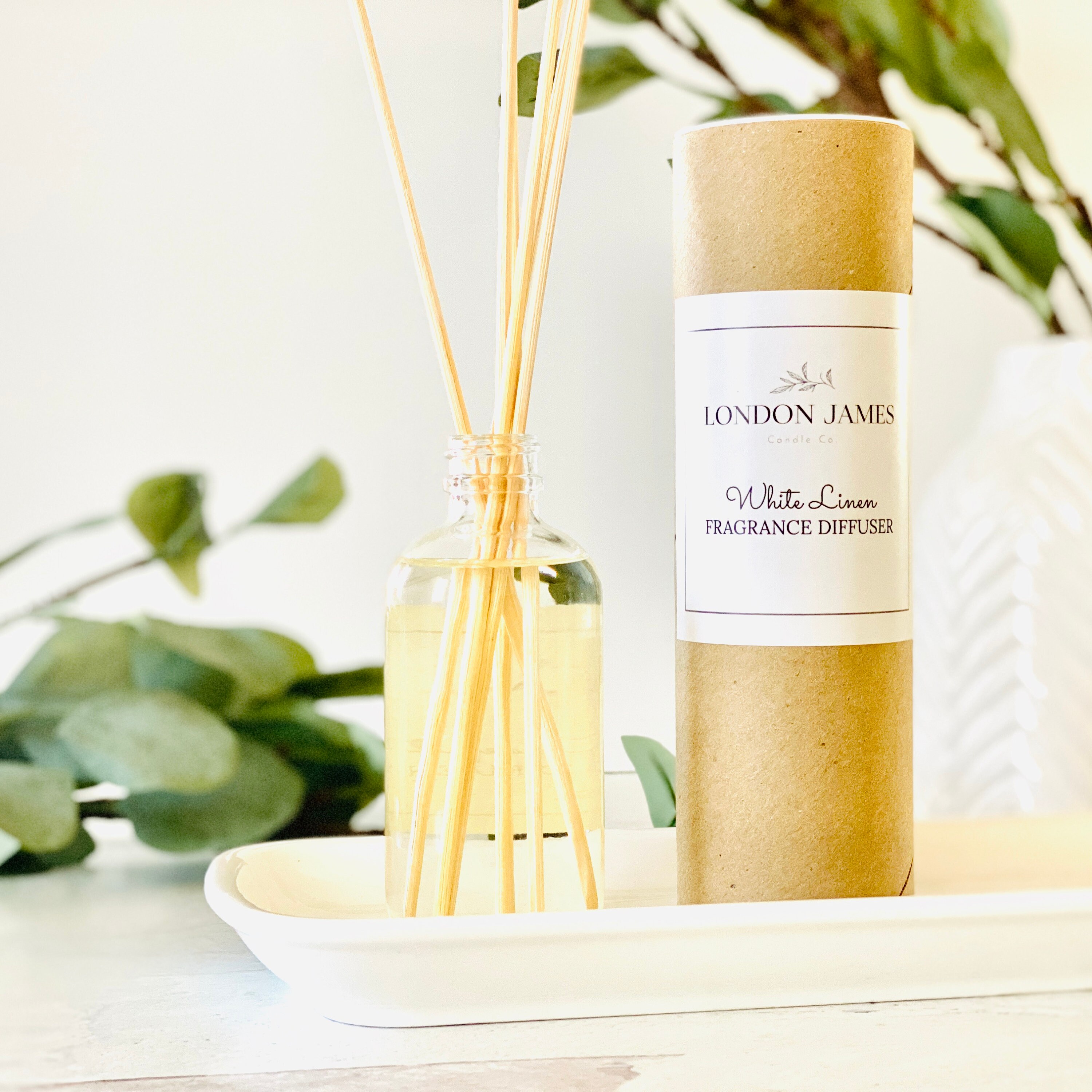 White Linen Reed Diffuser Clean Cotton Scented Diffuser Etsy