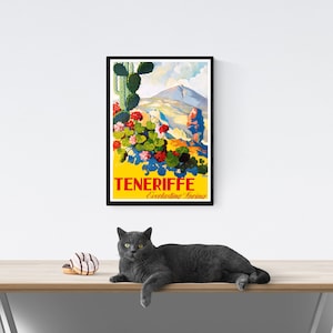 Vintage Reiseposter - Teneriffe Spanien - im Art Deco Stil