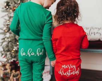 Christmas Two Piece Pajamas, Personalized Pajamas, Christmas Pajamas, Matching Holiday PJs, Family Pajamas, Kid's PJs