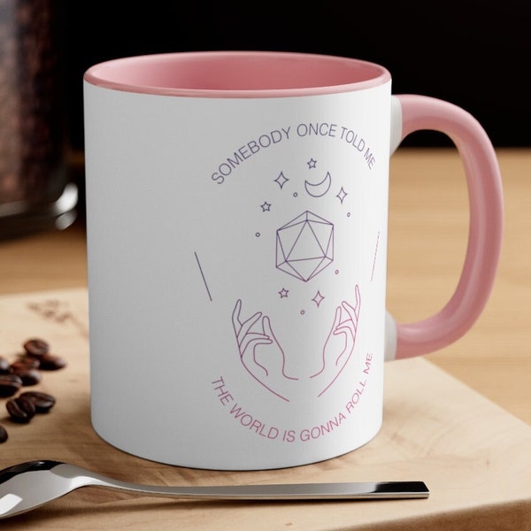 Natural 20 Moon D20 Coffee Mug | Meme Tarot Card D&D Rpg Cup | Fantasy Roleplay Inside Color Tea Mug