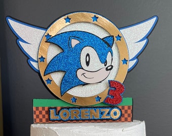 Sonic the Hedgehog Inspired Cake Topper, Sonic Inspired, Boy Birthday, Party Supplies, Party Decor, Blue Birthday Decor, Birthday Party