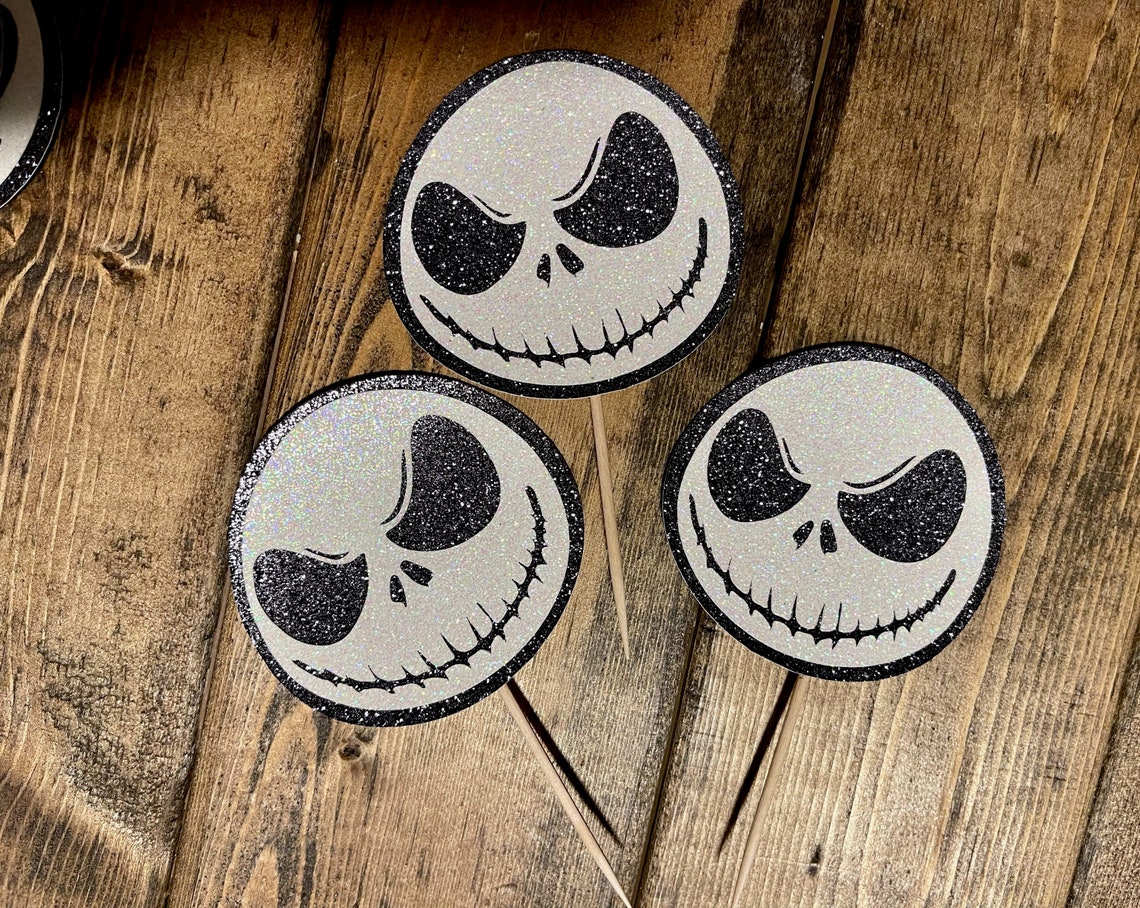 JACK SKELLINGTON Inspired Cupcake Toppers Birthday Baby Etsy