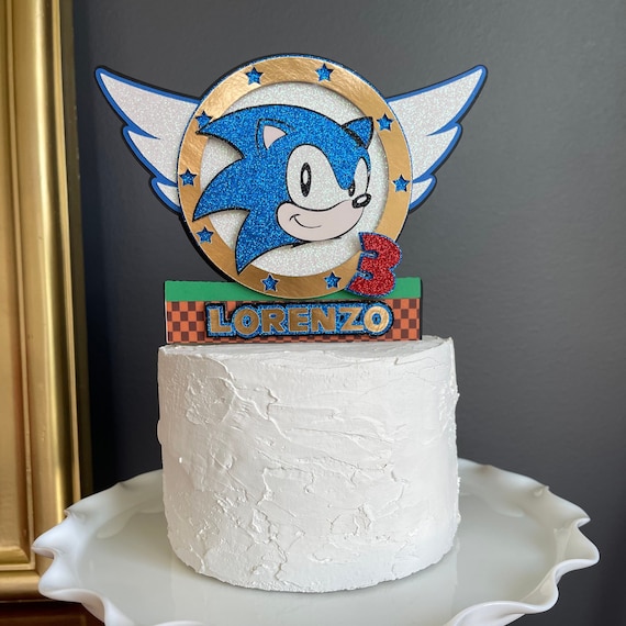 Sonic the Hedgehog Cake Toppers Personalised With Name & Age / Boy