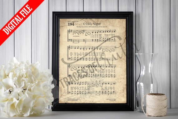 Oh Holy Night Vintage Hymn Printable Vintage Sheet Music | Etsy