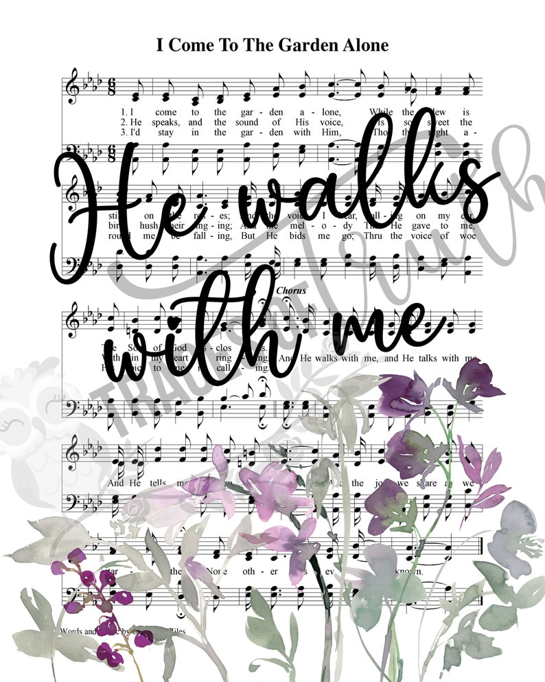 In the Garden Hymn Print Printable Sheet Music Antique Hymn ...