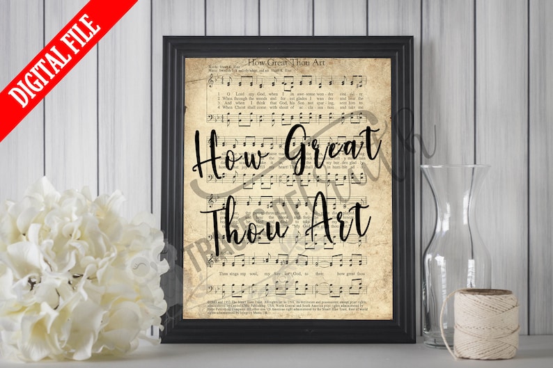 How Great Thou Art Hymn Print Printable Vintage Sheet Music - Etsy