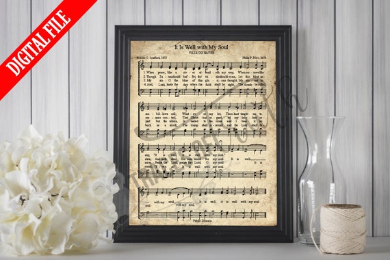 It is Well Vintage Hymn Print Printable Vintage Sheet Music | Etsy