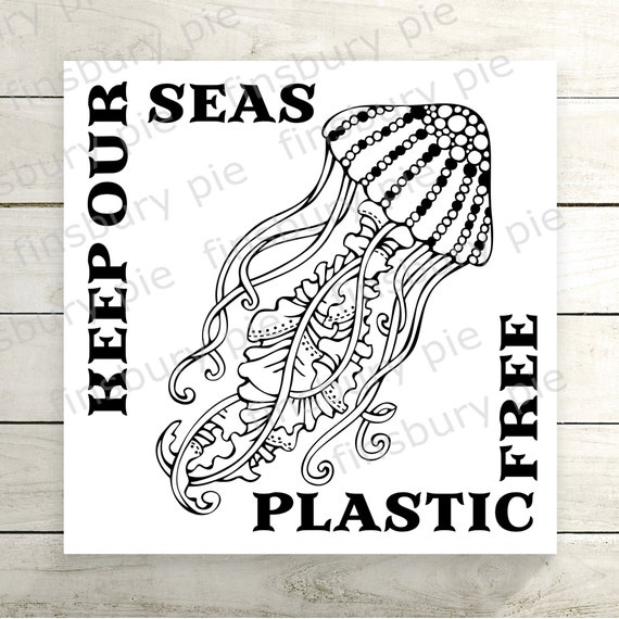 Keep Our Seas Plastic Free Jellyfish Svg Or Png Cutting File Etsy