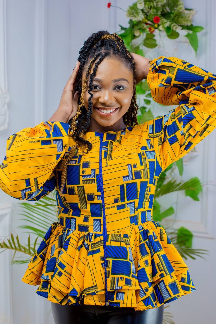 Double peplum sales ankara blouse