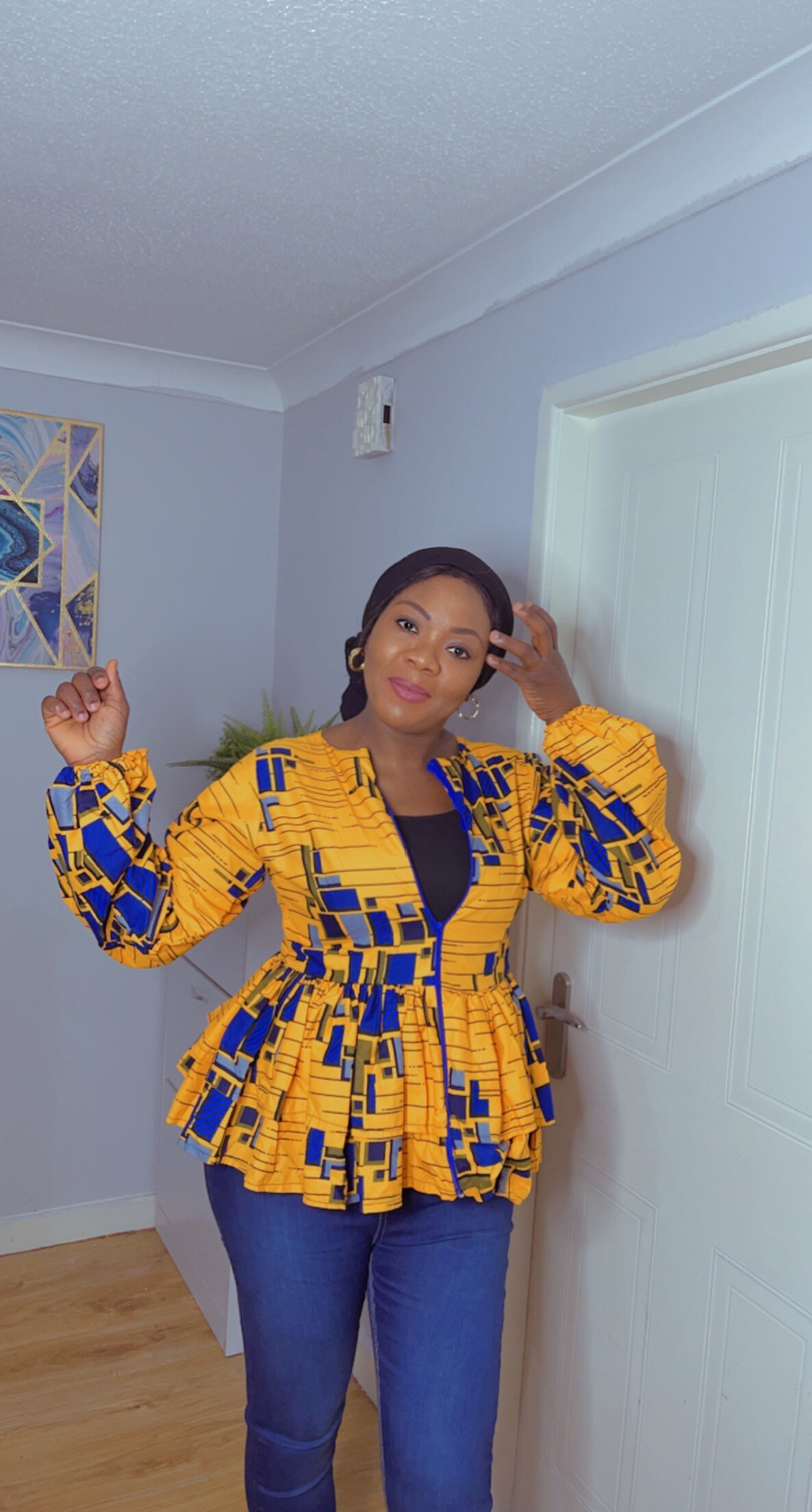 Double peplum sales ankara blouse