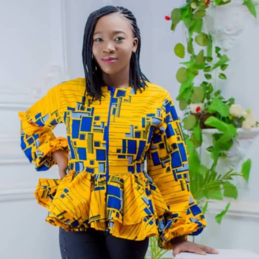 Ankara double sales peplum tops
