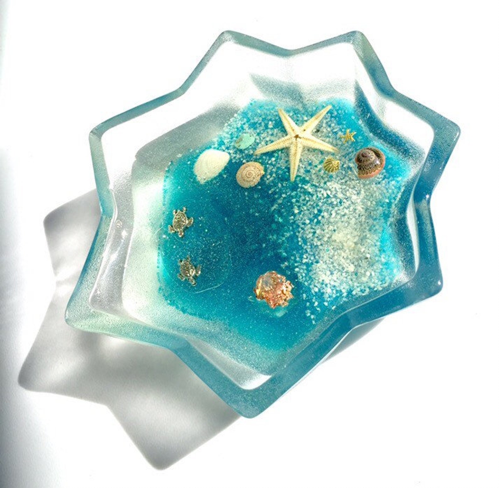 Personalized Ring Dish Resin Glass Dish Resin Beach Etsy